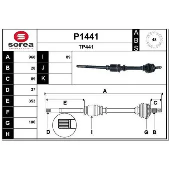 SNRA P1441 - Arbre de transmission