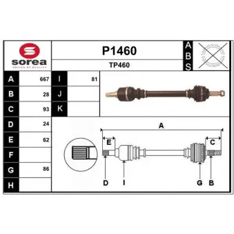SNRA P1460 - Arbre de transmission