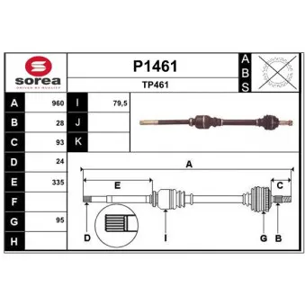 SNRA P1461 - Arbre de transmission