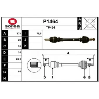 SNRA P1464 - Arbre de transmission