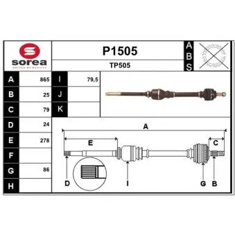 SNRA P1505 - Arbre de transmission
