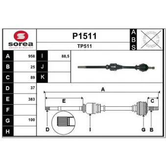 SNRA P1511 - Arbre de transmission