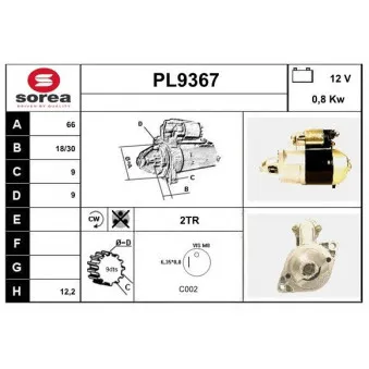 SNRA PL9367 - Démarreur