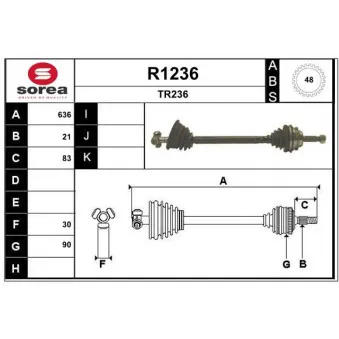SNRA R1236 - Arbre de transmission