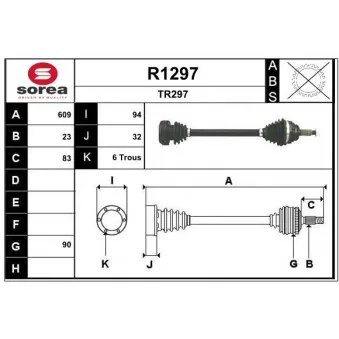 SNRA R1297 - Arbre de transmission
