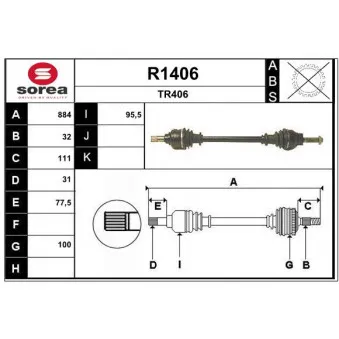 SNRA R1406 - Arbre de transmission