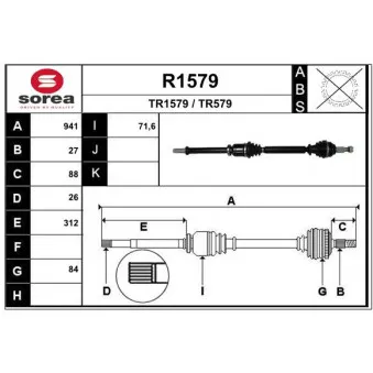 Arbre de transmission SNRA R1579