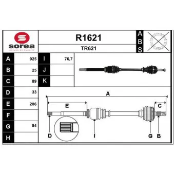 SNRA R1621 - Arbre de transmission