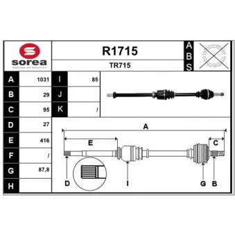 SNRA R1715 - Arbre de transmission