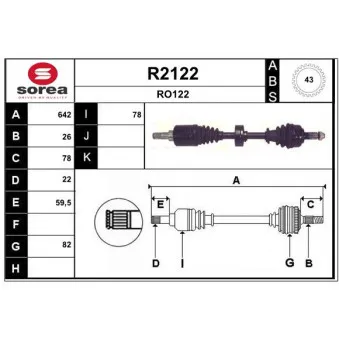 SNRA R2122 - Arbre de transmission