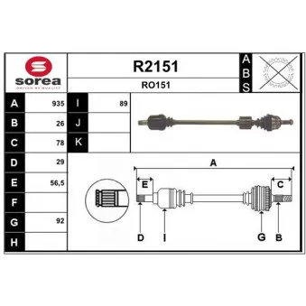 SNRA R2151 - Arbre de transmission