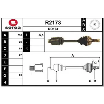 SNRA R2173 - Arbre de transmission