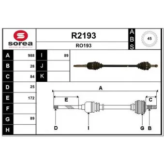 SNRA R2193 - Arbre de transmission
