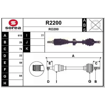 Arbre de transmission SNRA [R2200]