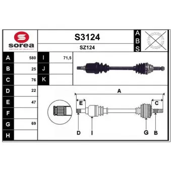 SNRA S3124 - Arbre de transmission