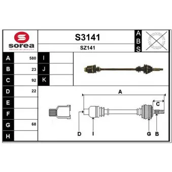 Arbre de transmission SNRA [S3141]