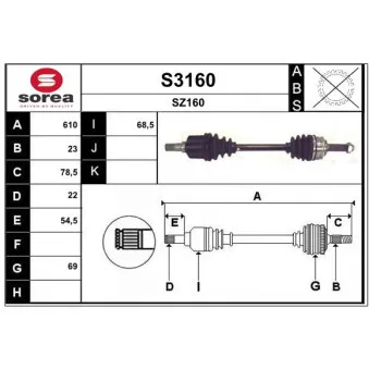 SNRA S3160 - Arbre de transmission