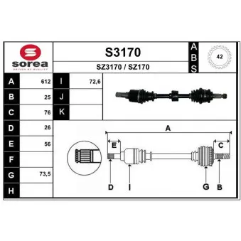 SNRA S3170 - Arbre de transmission