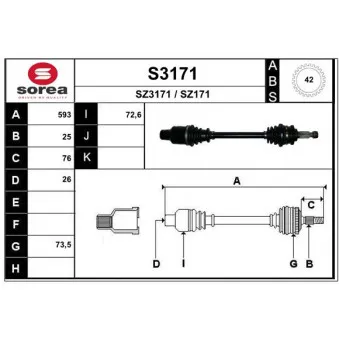SNRA S3171 - Arbre de transmission