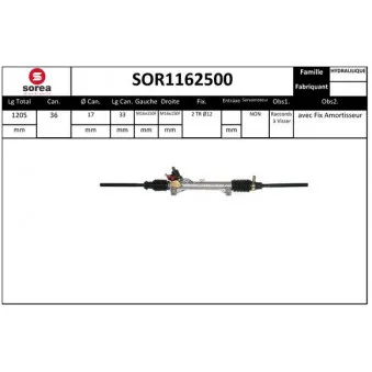 SNRA SOR1162500 - Crémaillière de direction