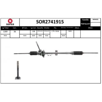 SNRA SOR2741915 - Crémaillière de direction