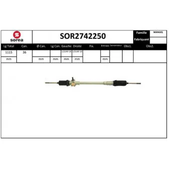 SNRA SOR2742250 - Crémaillière de direction