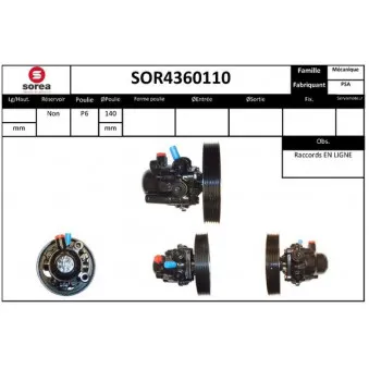 SNRA SOR4360110 - Pompe hydraulique, direction
