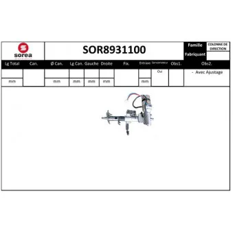 SNRA SOR8931100 - Colonne de direction