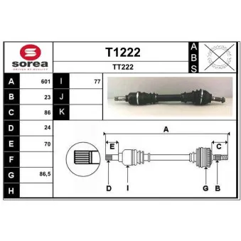 SNRA T1222 - Arbre de transmission