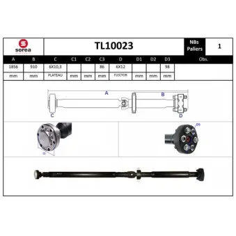 SNRA TL10023 - Arbre de transmission, entraînement essieux