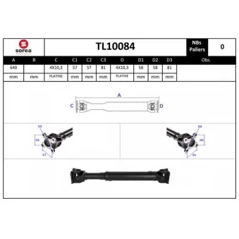 SNRA TL10084 - Arbre de transmission, entraînement essieux