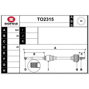 SNRA TO2315 - Arbre de transmission