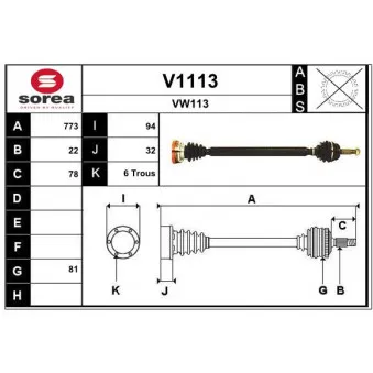 Arbre de transmission SNRA [V1113]