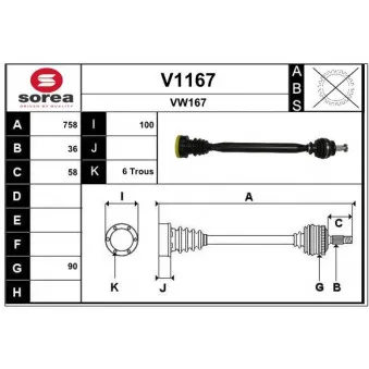 SNRA V1167 - Arbre de transmission