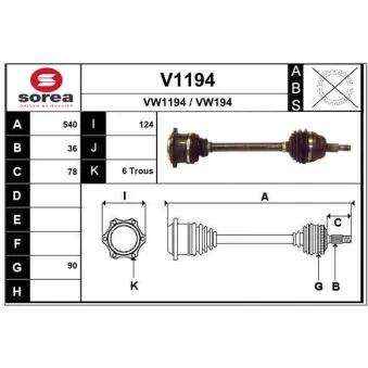 SNRA V1194 - Arbre de transmission