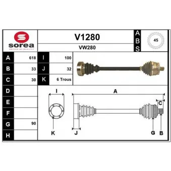 SNRA V1280 - Arbre de transmission