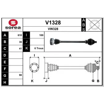 SNRA V1328 - Arbre de transmission