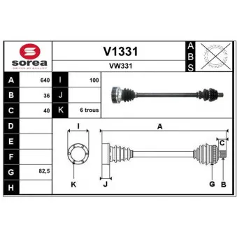 Arbre de transmission SNRA [V1331]