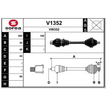 SNRA V1352 - Arbre de transmission