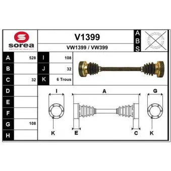 SNRA V1399 - Arbre de transmission