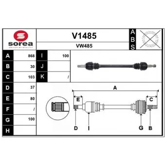 SNRA V1485 - Arbre de transmission
