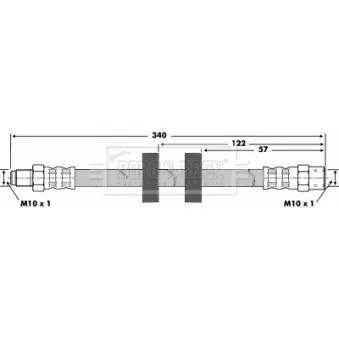 Flexible de frein BORG & BECK BBH6023 pour VOLKSWAGEN PASSAT 1.6 D - 54cv