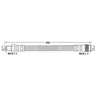 Flexible de frein BORG & BECK BBH6231 pour RENAULT CLIO 1.9 D - 65cv