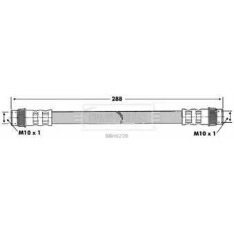 Flexible de frein BORG & BECK BBH6238 pour RENAULT CLIO 1.8 16V - 135cv