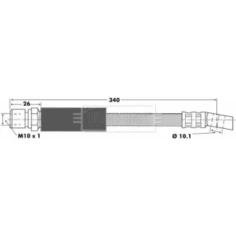 Flexible de frein BORG & BECK BBH6339 pour OPEL ASTRA 1.6 i 16V - 101cv