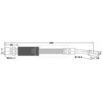 Flexible de frein BORG & BECK BBH6354 pour OPEL CORSA 1.7 D - 60cv