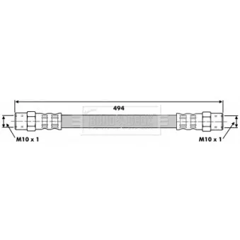 Flexible de frein BORG & BECK BBH6382 pour MERCEDES-BENZ T2/LN1 814 DA 4x4 - 136cv