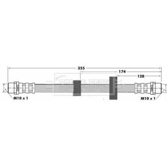 Flexible de frein BORG & BECK BBH6425 pour VOLKSWAGEN TRANSPORTER - COMBI 2.4 D Syncro - 78cv