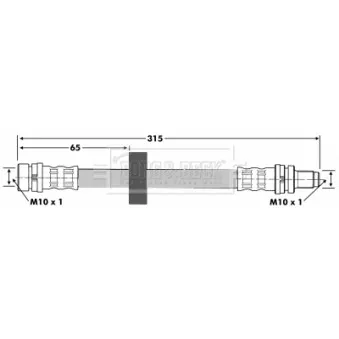 Flexible de frein BORG & BECK BBH6596 pour FORD MONDEO 1.8 TD - 90cv