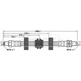 Flexible de frein BORG & BECK BBH6597 pour FORD MONDEO 1.8 i 16V - 115cv